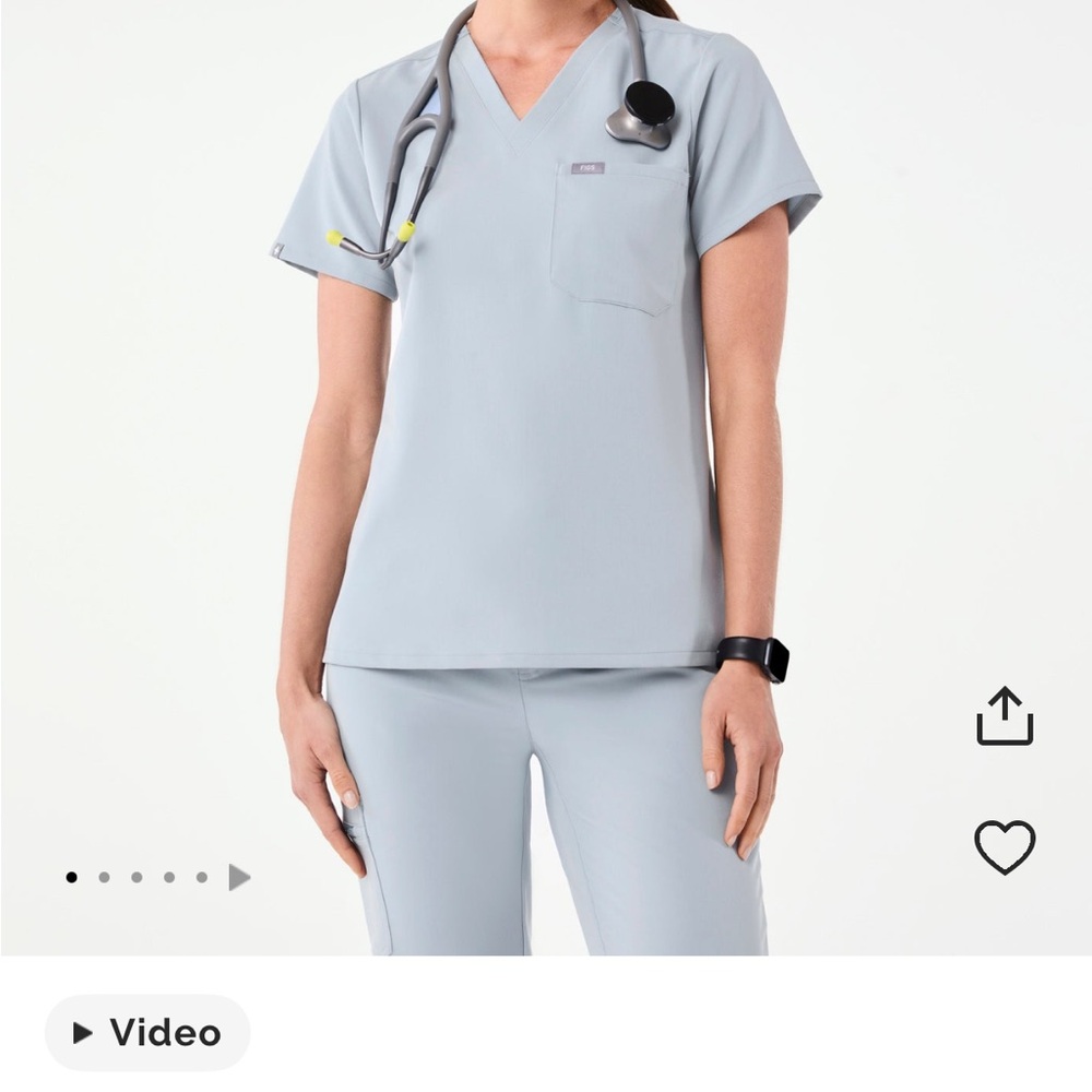 Figs Women's dusty blue V-Neck Scrub Top